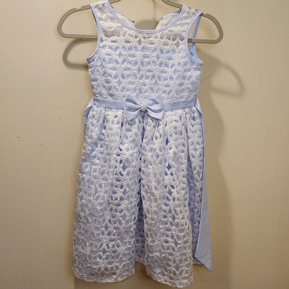 American Princess Blue Embroidered Formal Dress size 8